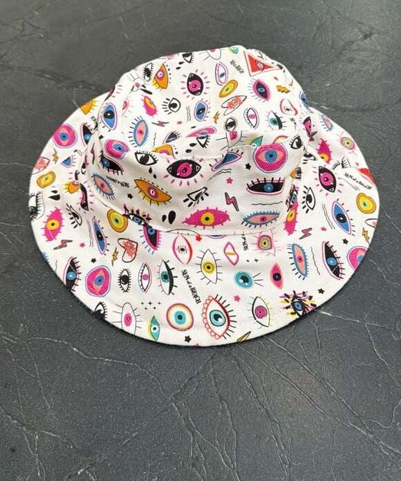 Sun of a Beach Accessories - Sun of a Beach Reversible Electric Eyes & Blue Terry Bucket Hat